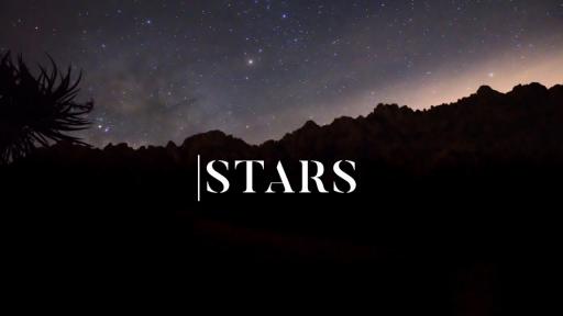 Night sky with the text "STARS" overlayed