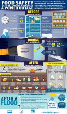 USDA Infographic - Food Safety Before, During And After A Power Outage - English