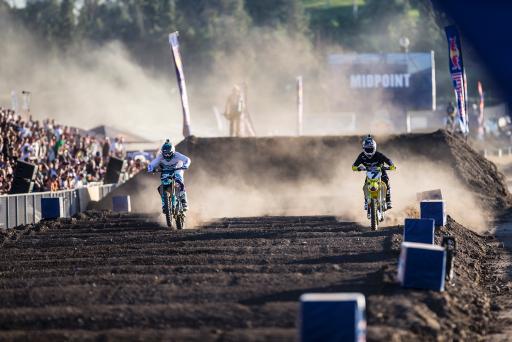 Riders navigate the tricky 400ft long whoops section at Red Bull Straight Rhythm