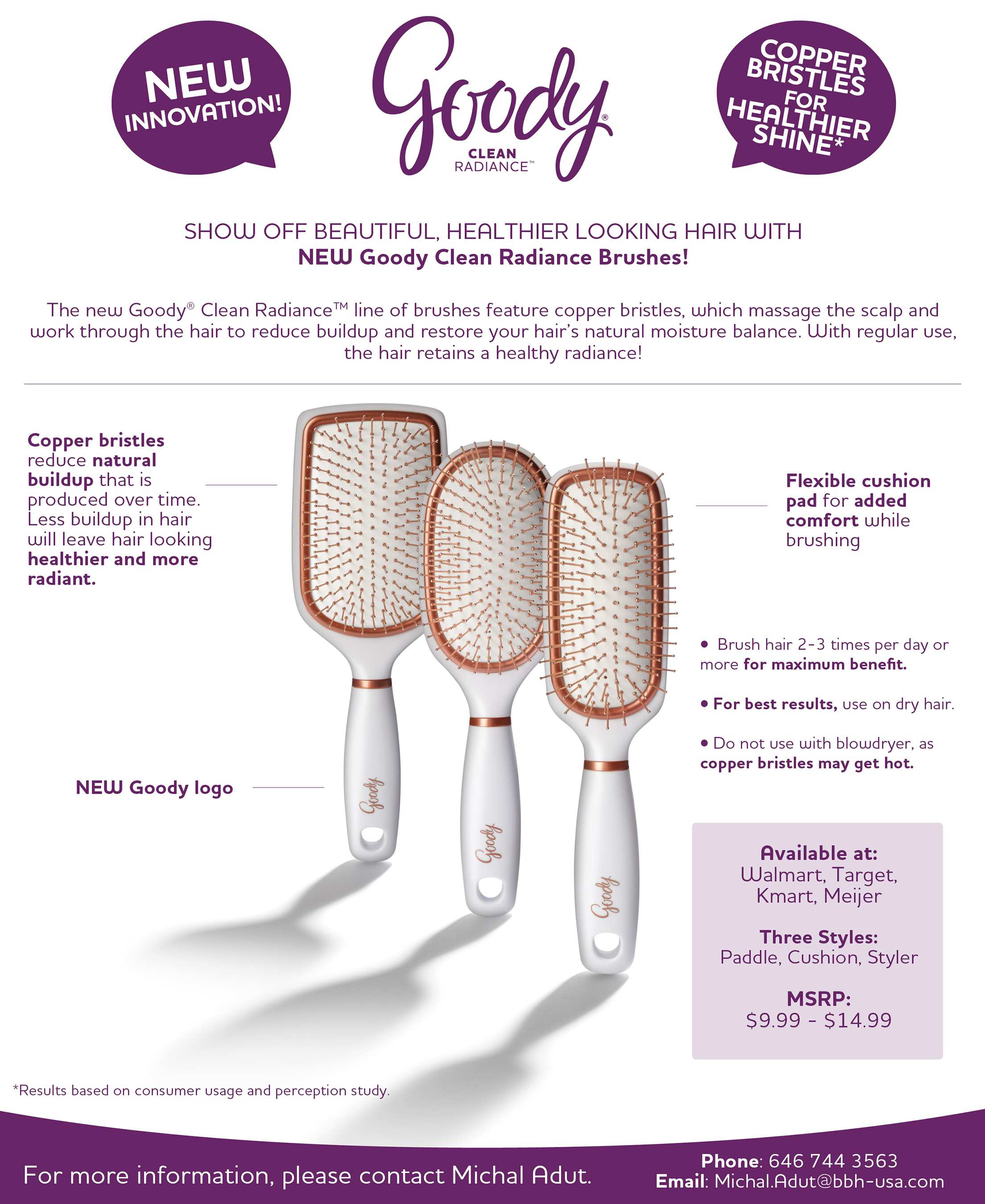 New Goody Clean Radiance Brushes Equipped With Copper Bristles for