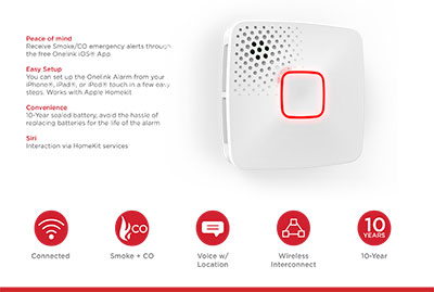 Onelink by First Alert Wi-Fi Smoke + CO Alarm Product Information Sheet