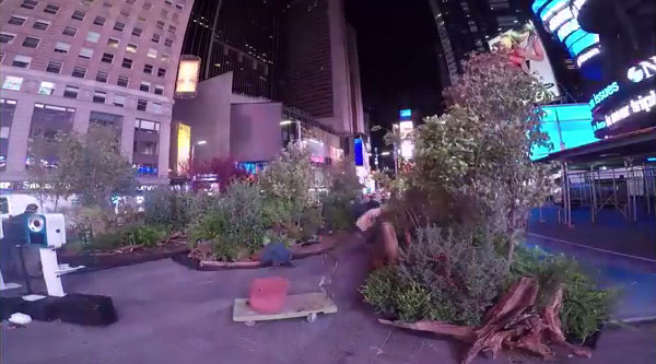 Watch how Times Square becomes a Forest of Dreams