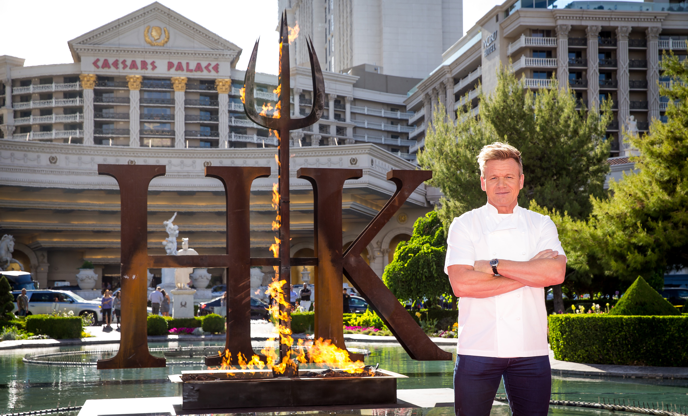 Chef Gordon Ramsay announces the world's first Hell's Kitchen restaurant at Caesars Palace Las Vegas. Photo credit Erik Kabik