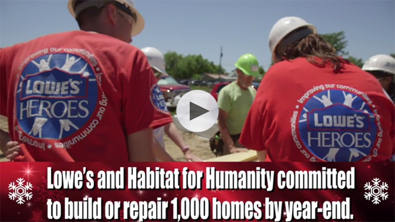 Habitat For Humanity And Lowe's Help 1,000+ Families Get Into Safe, Affordable Homes For The Holidays