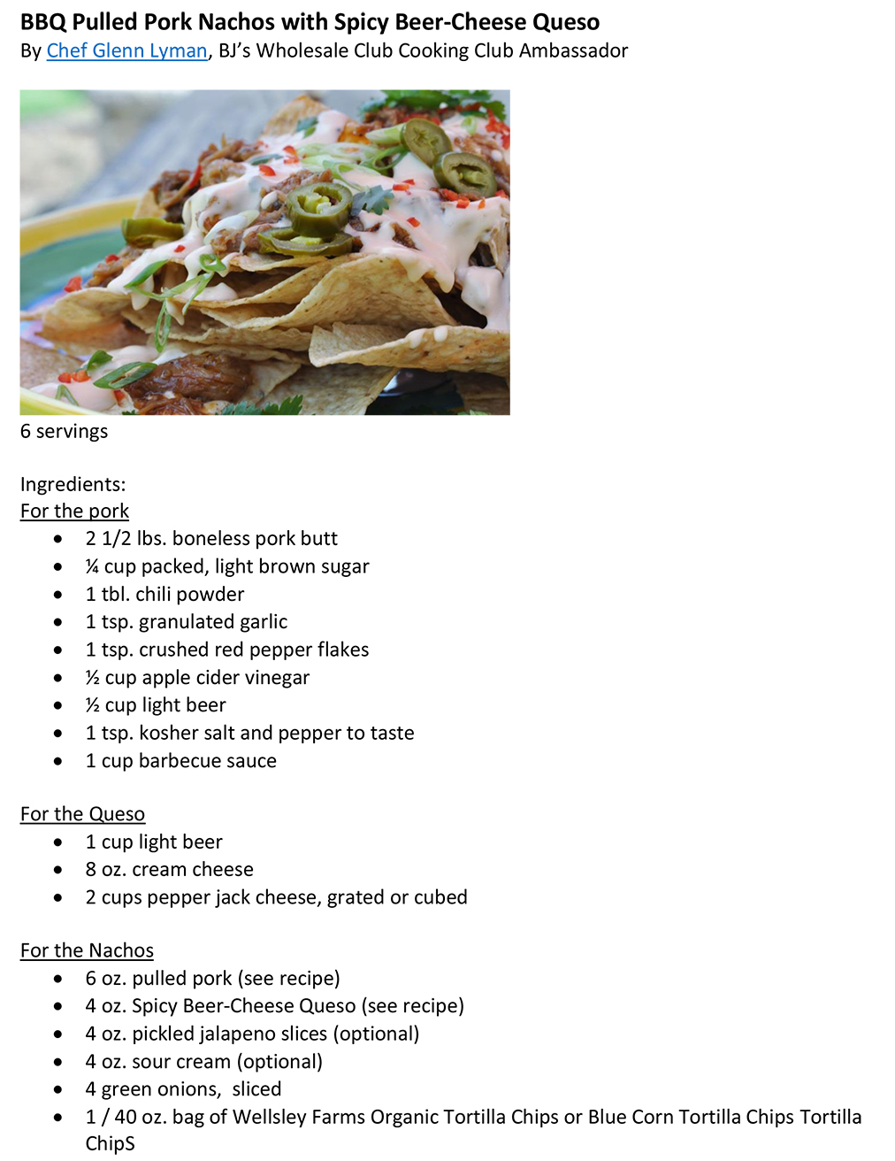 BBQ Pulled Pork Nachos with Spicy-Beer Queso Dip