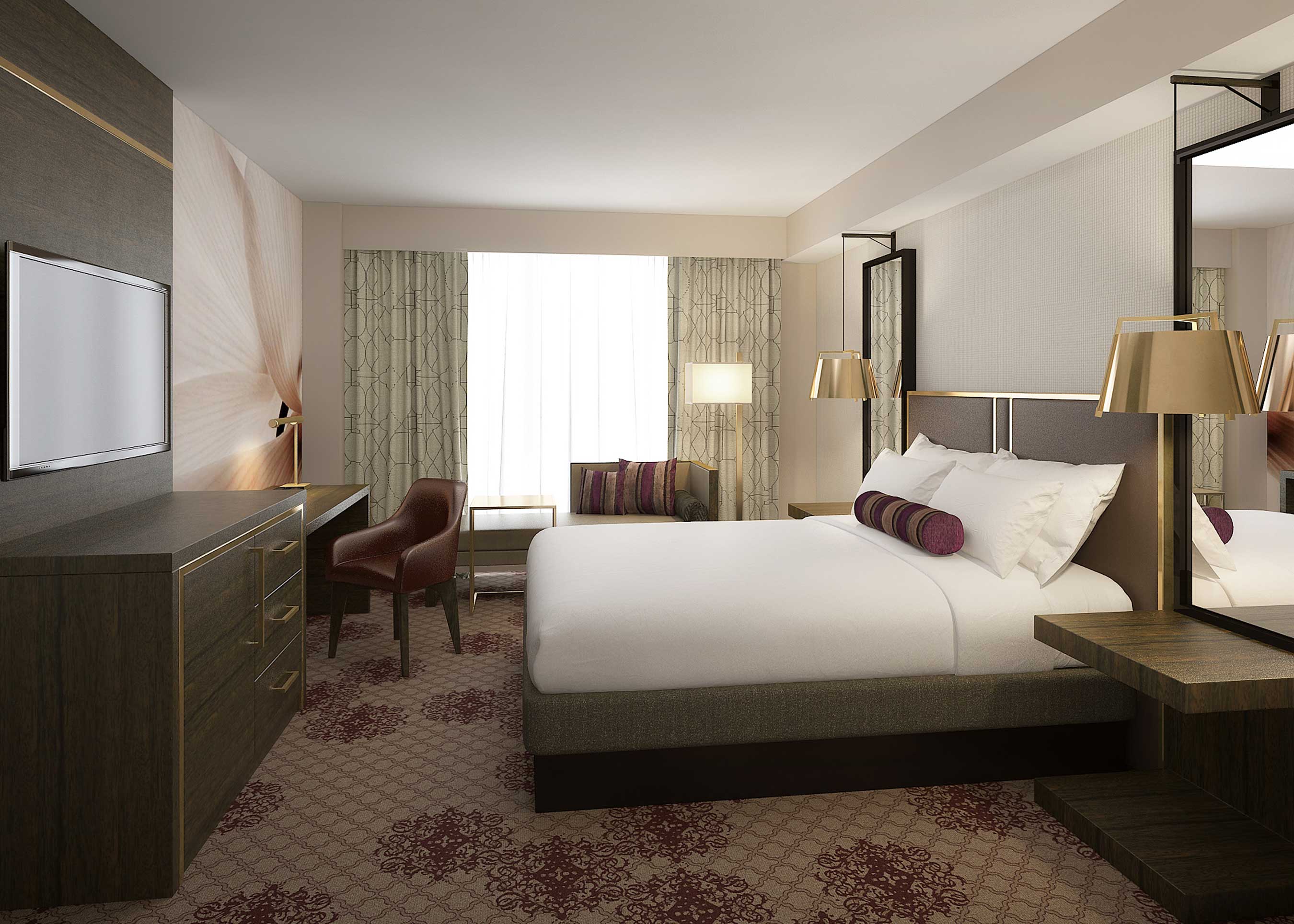Influenced by the opulence of Eldorado, the mythical South American City of Gold, the design of new guestrooms at Eldorado Reno reflects a refined and luxurious design aesthetic.