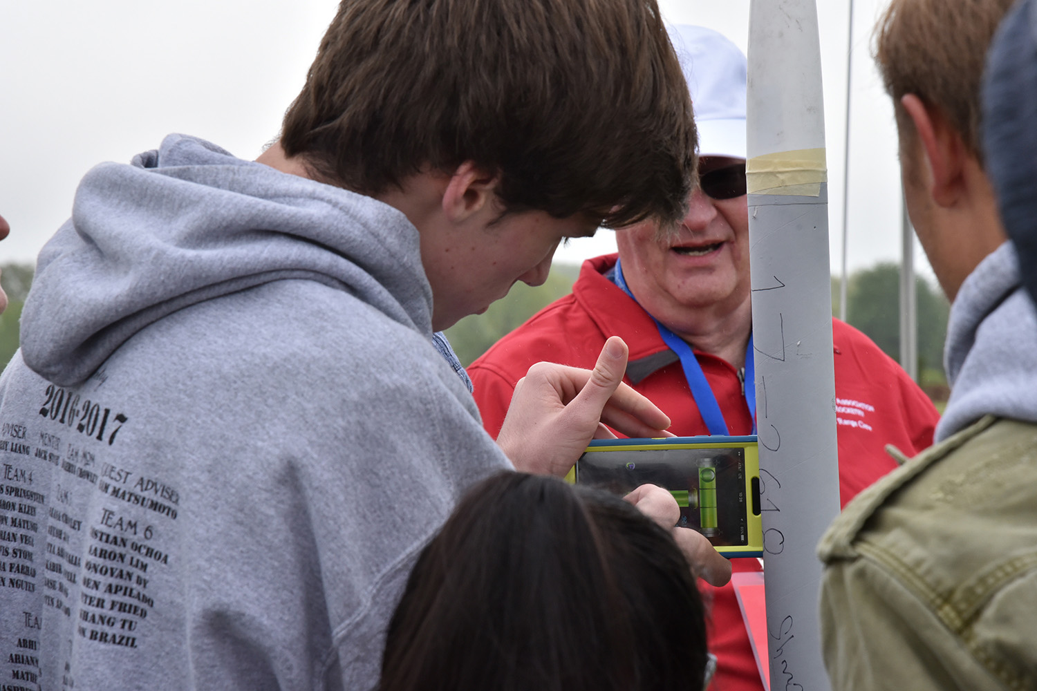 Keeping things level: A successful launch requires careful calibration, right down to the angle of the launch rail that guides the rocket skyward. (credit: AIA/Renee Bouchard).