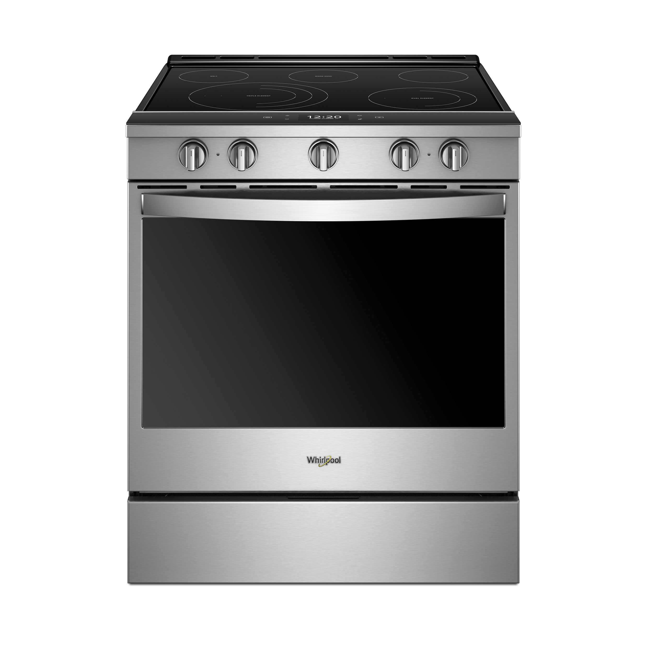Whirlpool® Smart Kitchen Suite allows remote function via the Whirlpool® mobile app; Scan-to-Cook technology saves time by sending instructions from a scanned UPC code to the appliance.