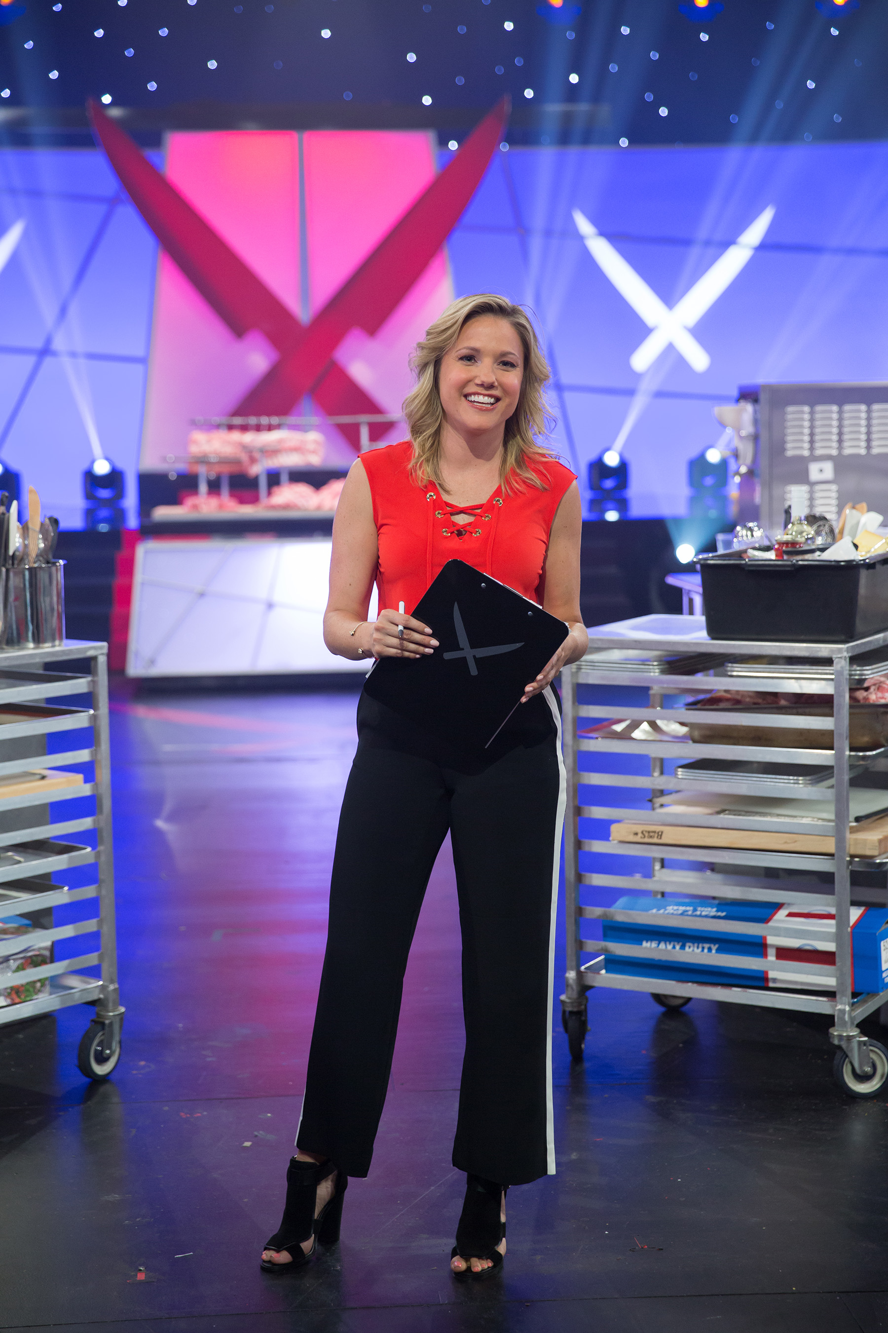 Floor reporter Jaymee Sire on Food Network's Iron Chef Showdown