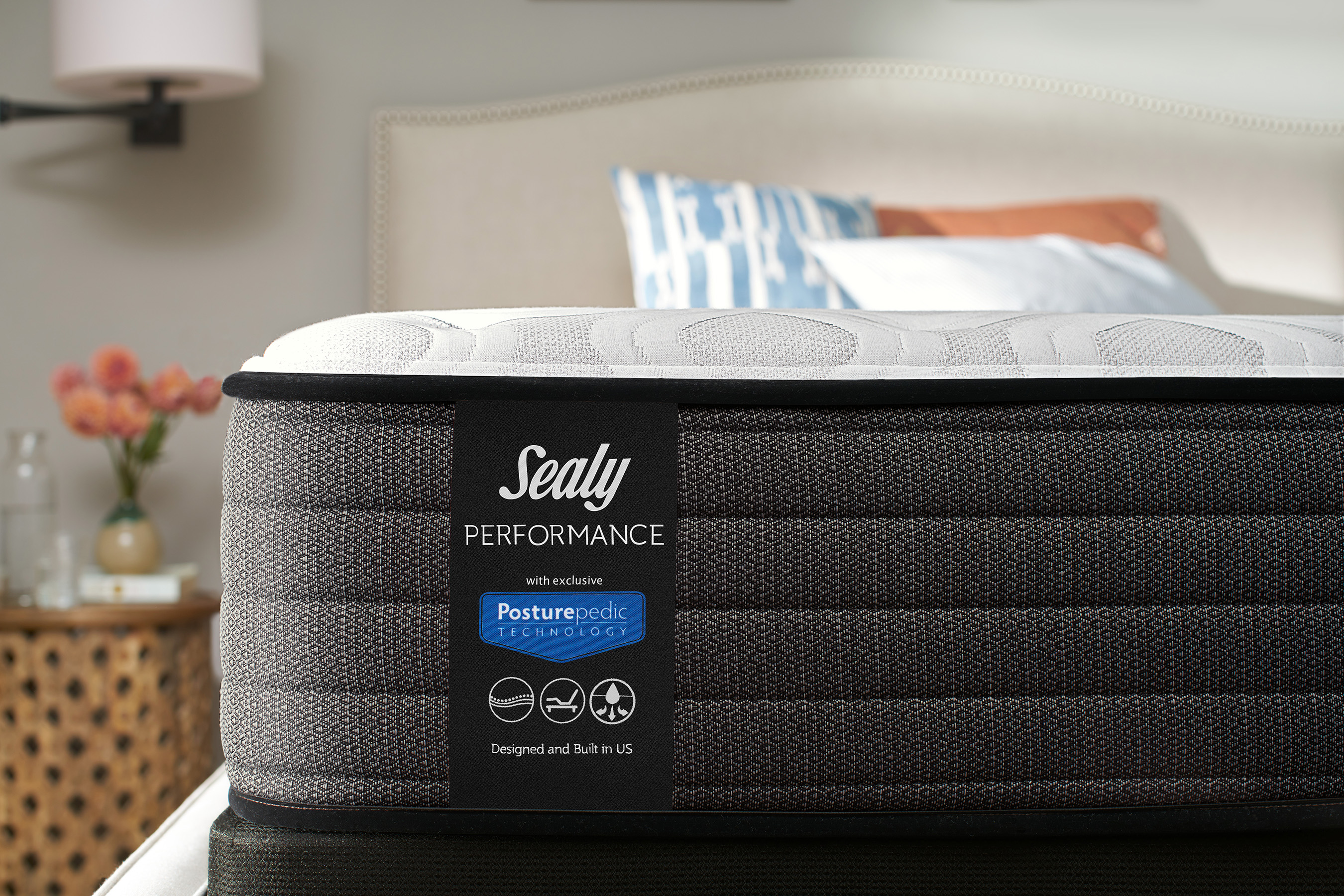 All Performance and Premium Collection mattresses will feature a new Posturepedic Technology logo and revamped label that use visually compelling icons communicating benefits such as MoistureProtect™ (moisture-wicking) and SealyCool™ Gel Memory Foam.