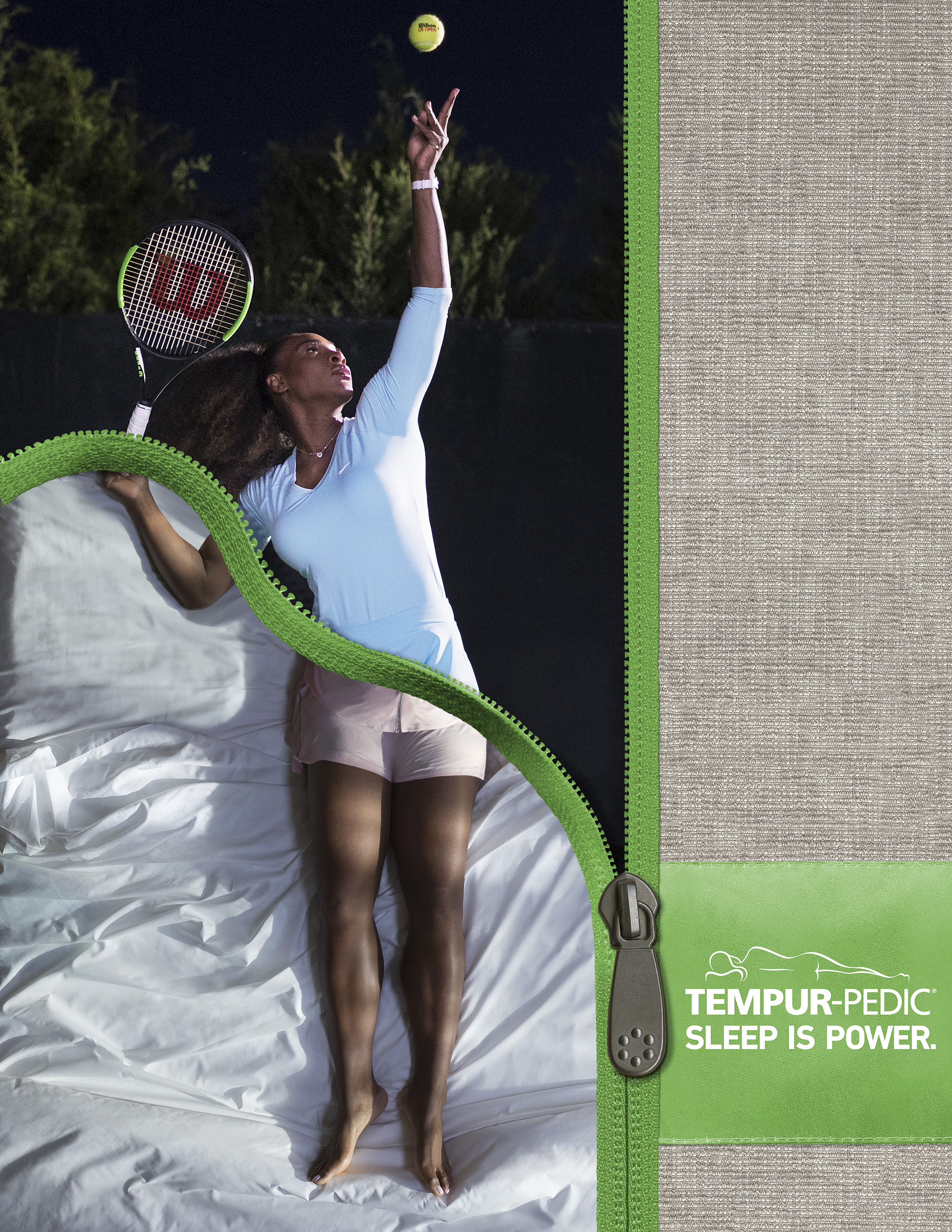 Serena Williams, in collaboration with Tempur-Pedic as part of the brand’s new integrated marketing campaign, will be featured in television and digital advertising that begin rolling out in May in the United States, Canada and some international markets, including the UK, France, Germany, Netherlands and Australia.