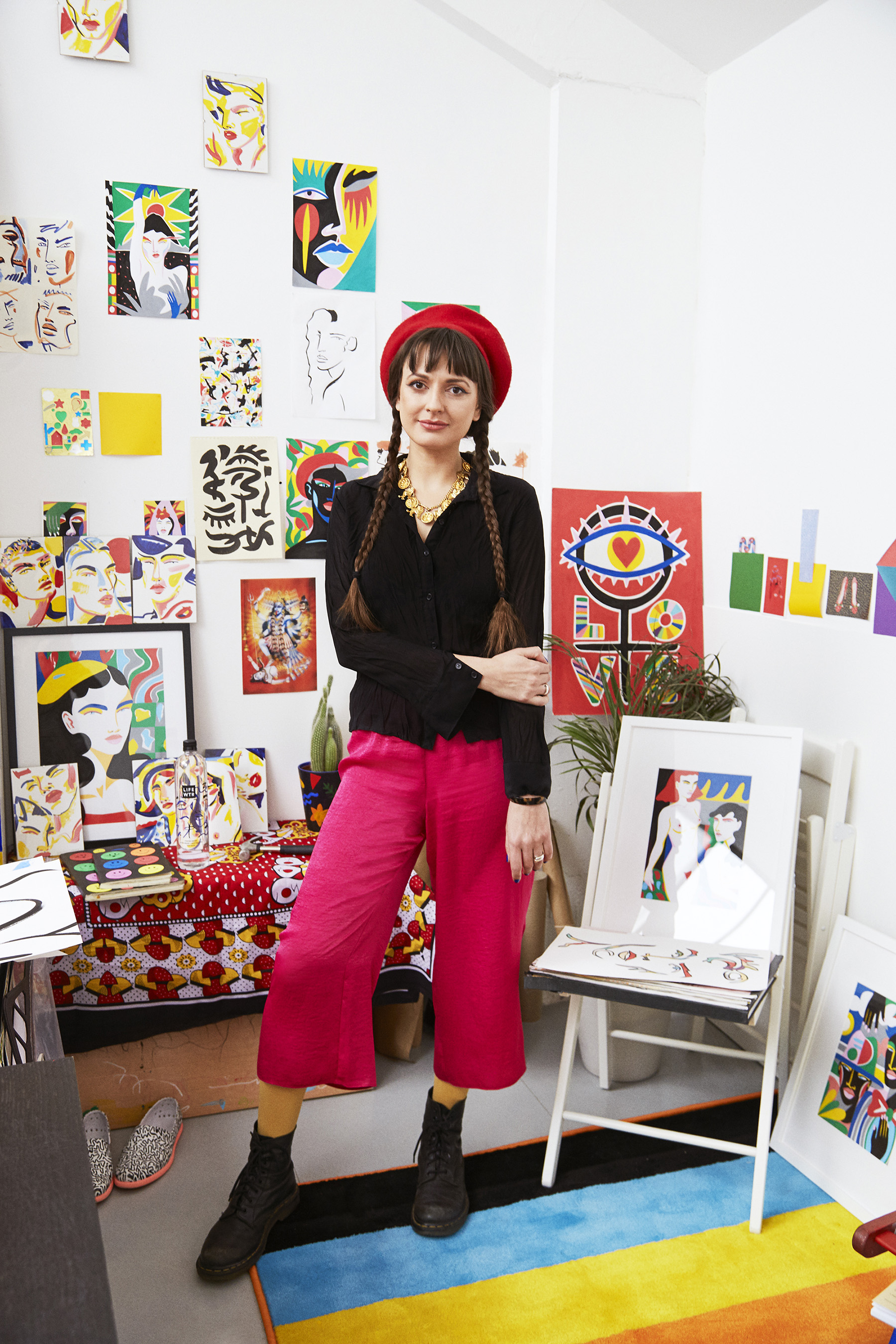 LIFEWTR Series 2 Artist Lynnie Z in her London studio