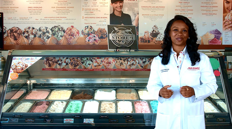 Cold Stone Creamery Tastemaster, Dr. Maya Warren, at Store Number One