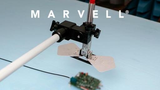 Electronics being tested in Marvell’s automotive EMC lab