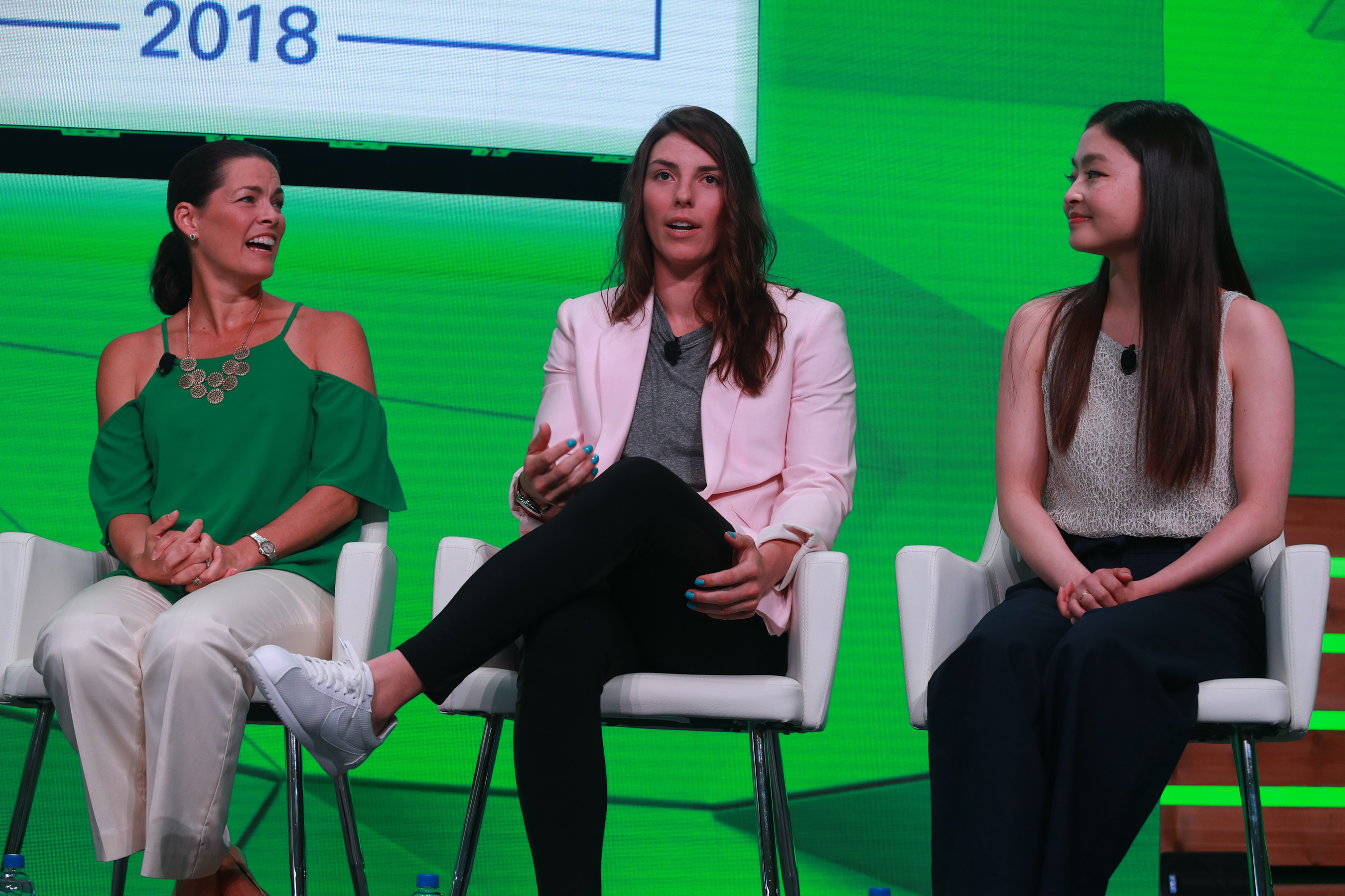 Olympic Medalists (l-r): Nancy Kerrigan, Hilary Knight, Maia Shibutani