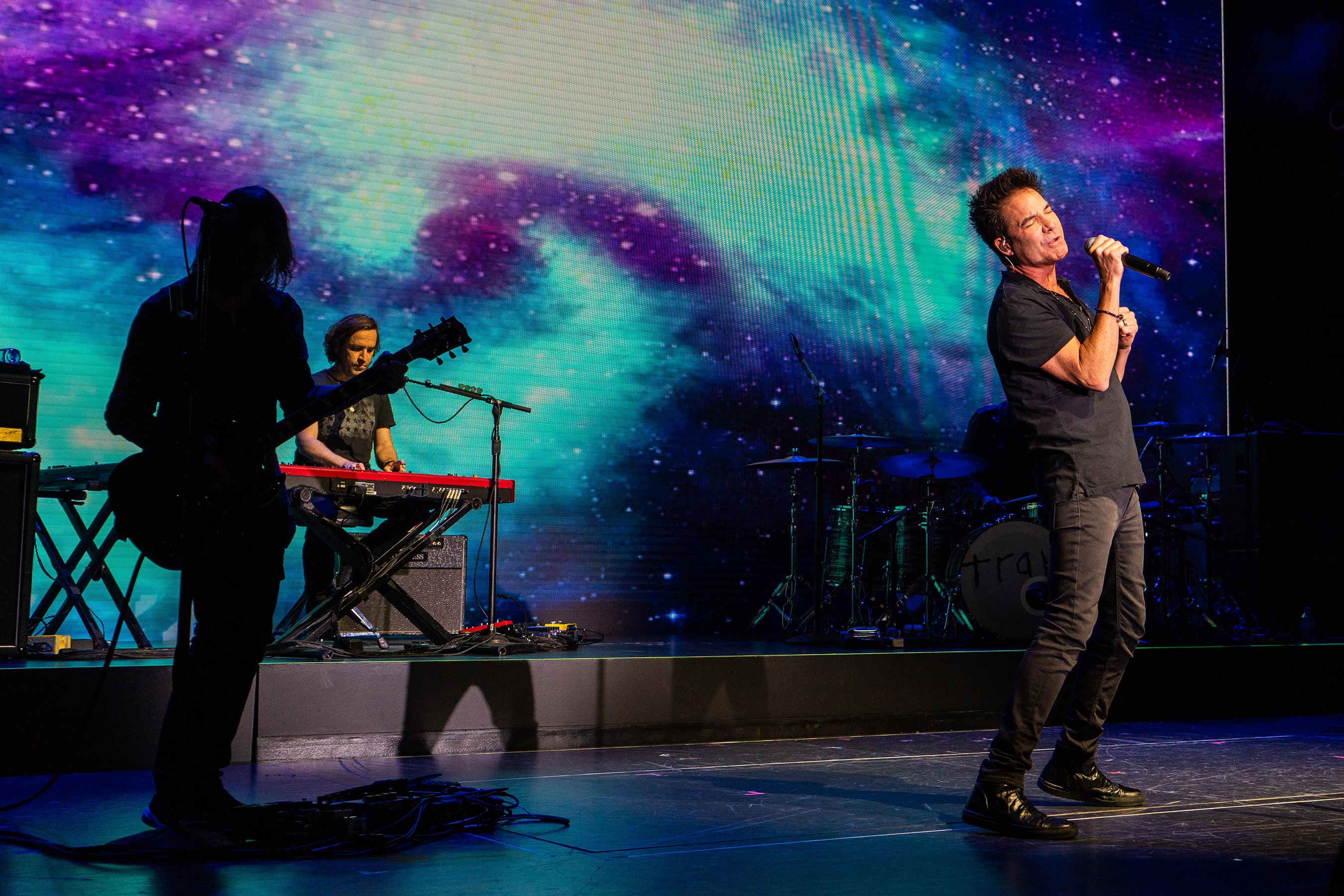 Three-time Grammy® award-winning rock band, Train, performs at Norwegian Bliss christening event on board in Seattle, Washington.