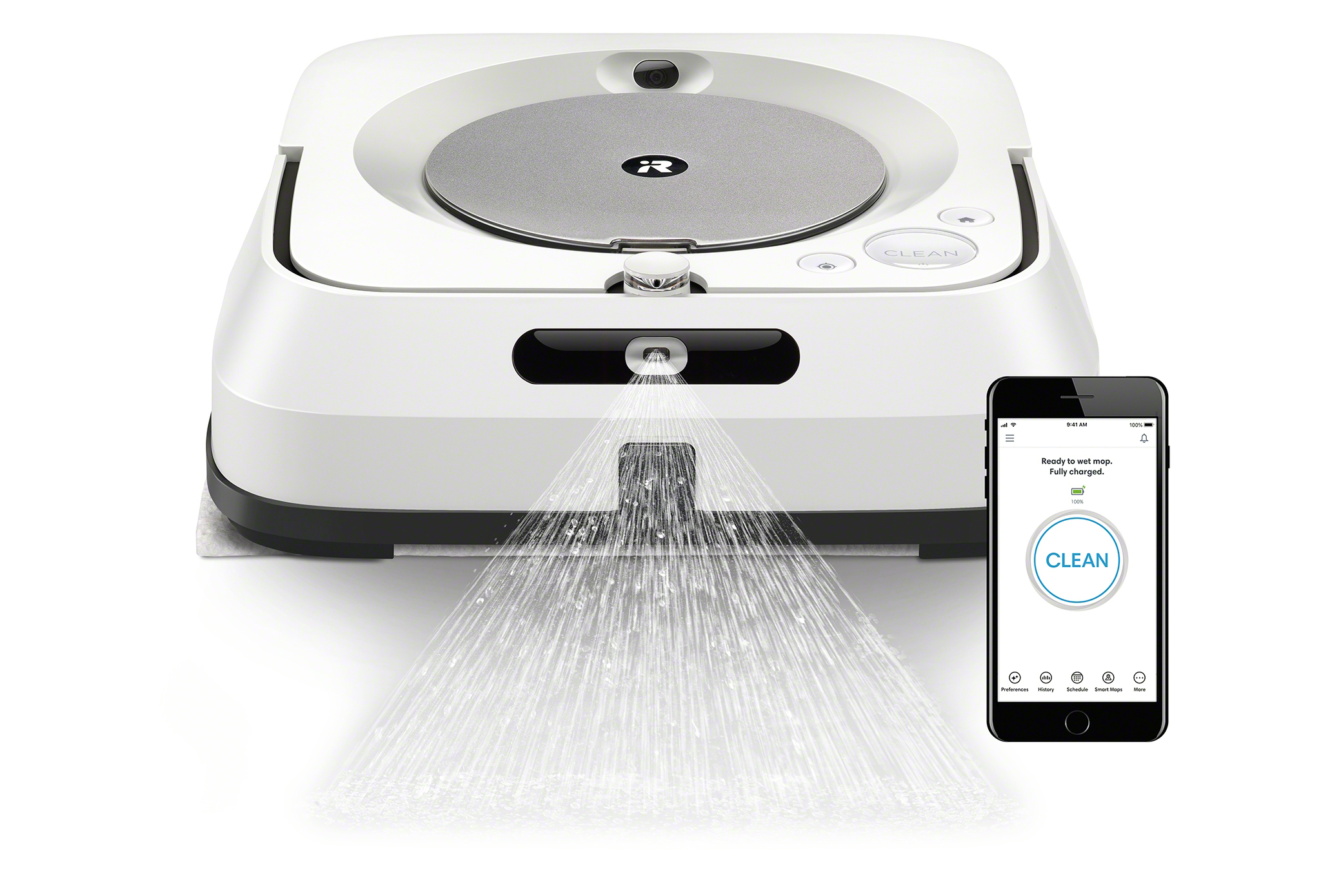The Braava jet® m6 robot mop is guided by serious smarts. Using iAdapt® 3.0 Navigation with vSLAM® technology and Imprint™ Smart Mapping, the Braava jet® m6 robot mop gets to know the home's floor plan, giving users total control to choose which rooms are cleaned and when.
