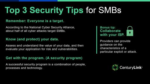 Top 3 Security Tips for SMBs infographic