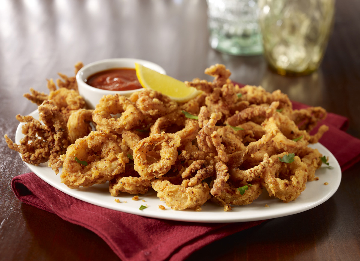 Calamari Fritte. Double the portion on any carryout order for appetizers without doubling the price!