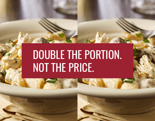 Double your dish without doubling the price with Maggiano’s new carryout menu option.