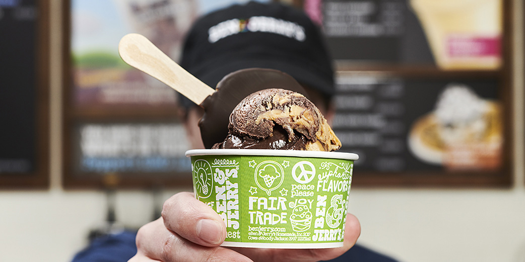 Get two scoops of your favorite flavor with a chocolate-dipped cookie dough pop.