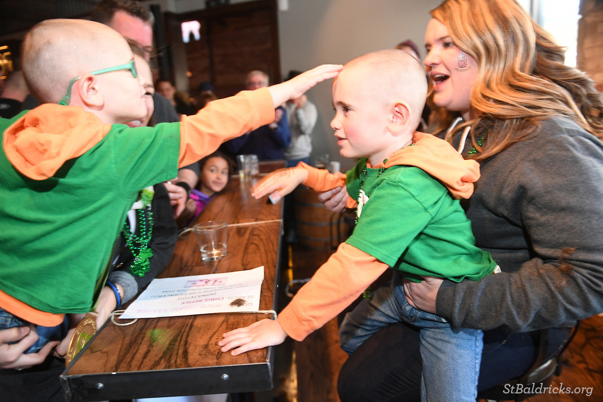 Five-year-old Carter Furey was diagnosed with retinoblastoma and is here today because of advancements in childhood cancer research. On March 4, Carter and his twin brother, Blake, shaved their heads at the local Washington D.C. event.