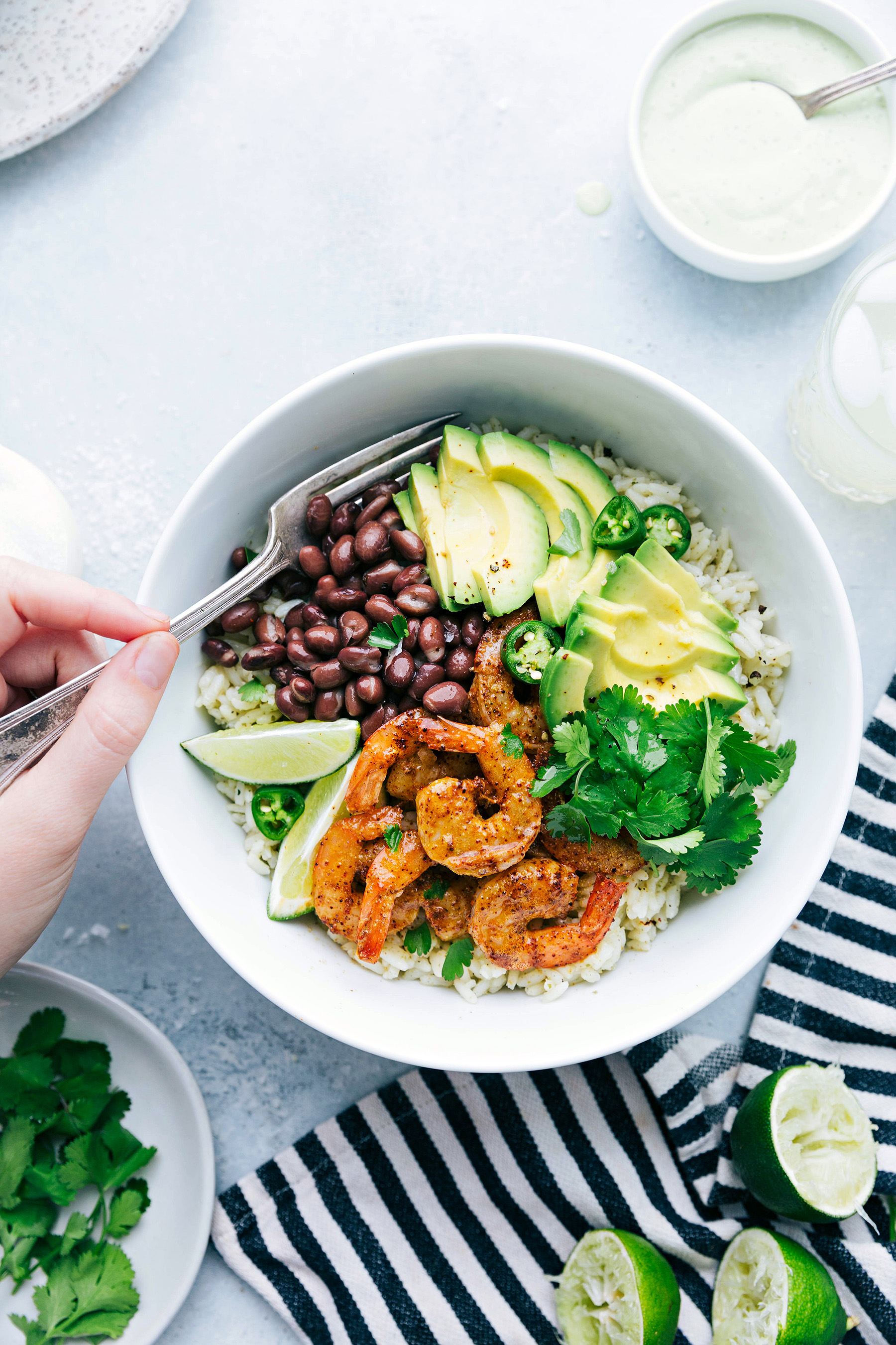 Cilantro Lime Shrimp Bowls: This tasty spicy shrimp dish with black beans, avocado and a creamy lime sauce is made simple with our flavorful cilantro lime rice. It’s perfect for lunch or dinner any day of the week!