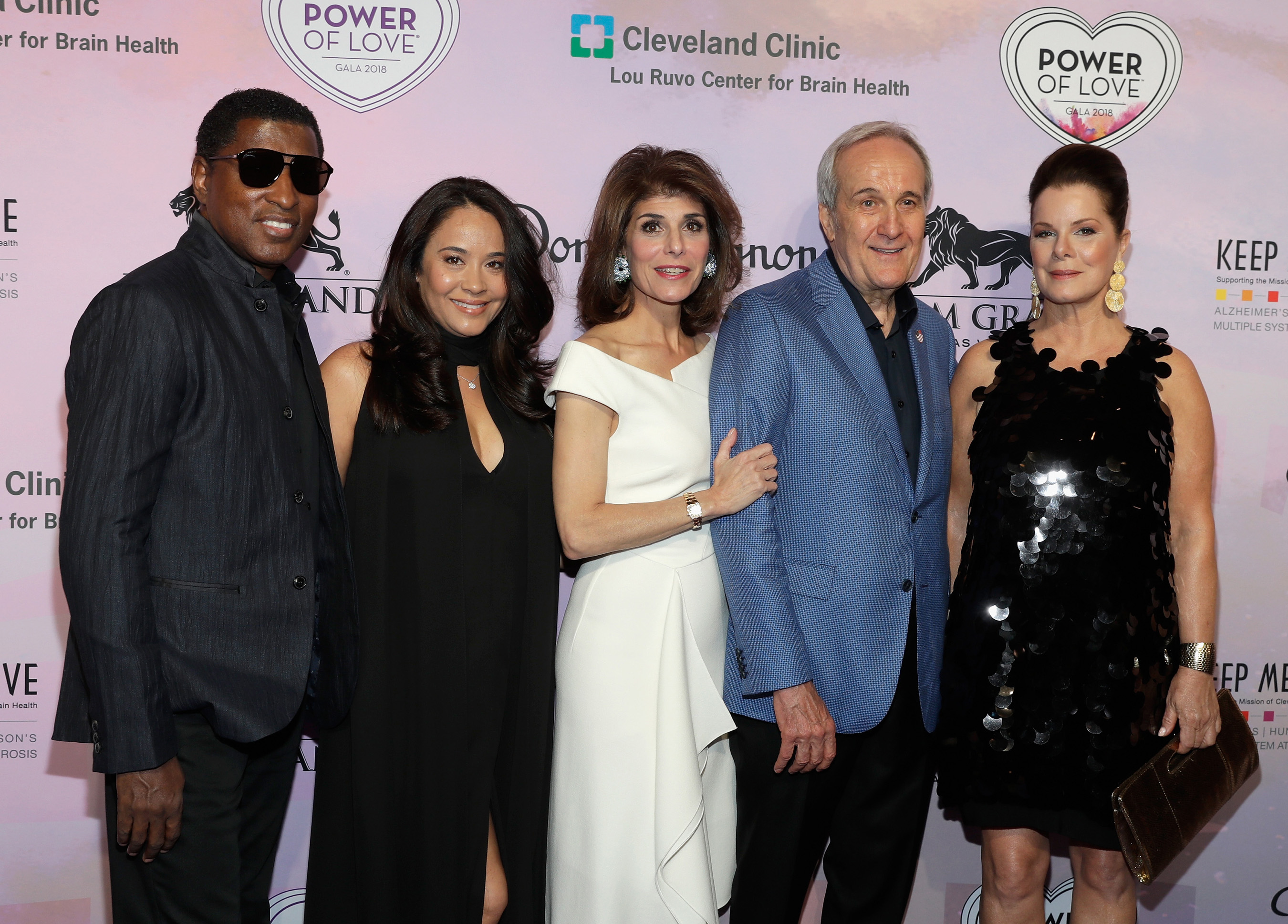Kenny “Babyface” Edmonds, Nicole Pantenburg, Camille Ruvo, Larry Ruvo and Marcia Gay Harden at Keep Memory Alive's 22nd annual Power of Love® gala, April 28 at MGM Grand Garden Arena
