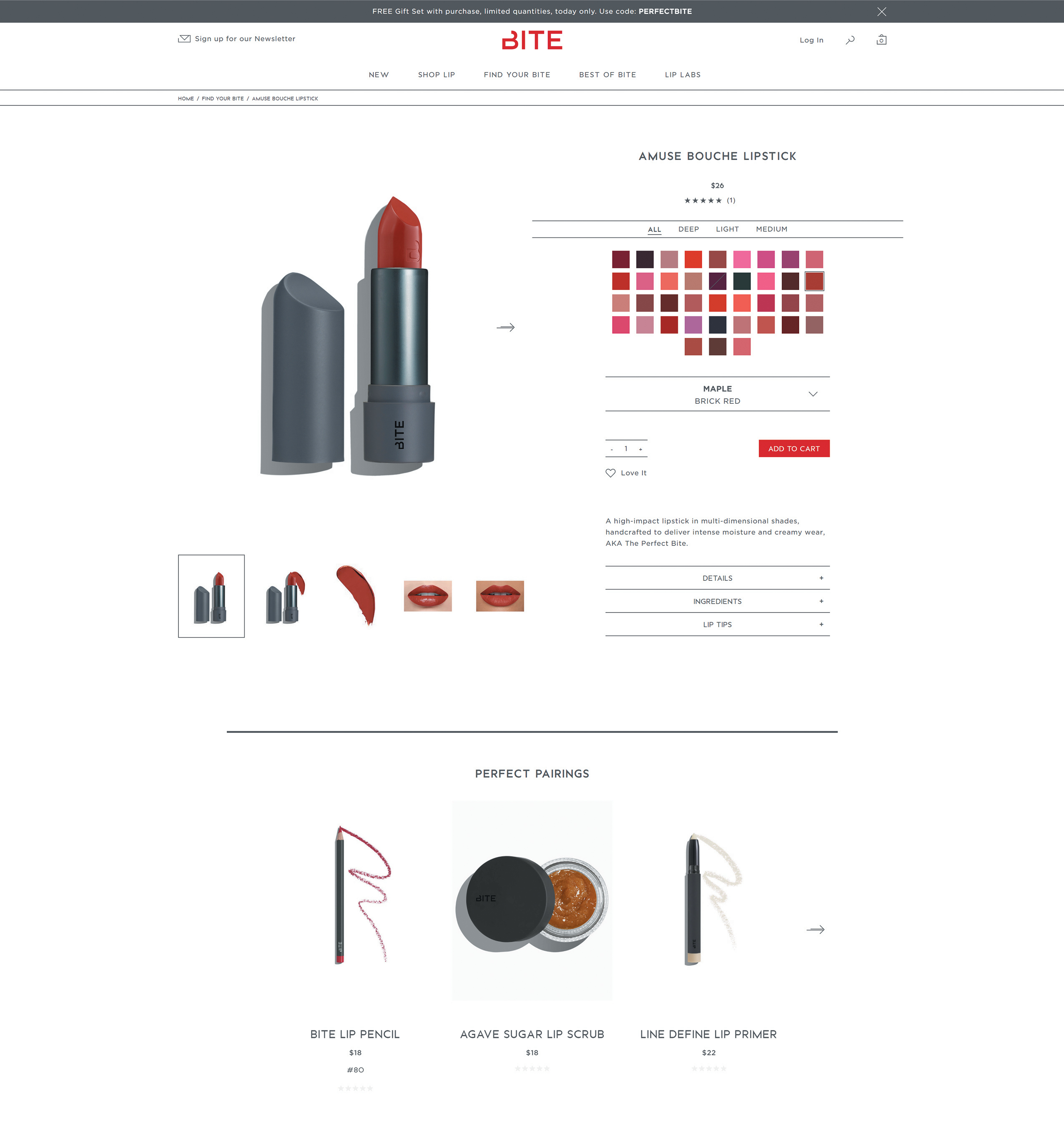 Bite Beauty E-Commerce Site