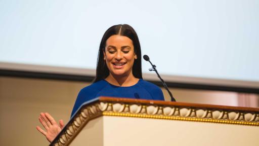 Actress and singer Lea Michele gives heartwarming Dallas high school commencement speech congratulating parents and students as a part of Whirlpool’s “Congrats, parents” campaign