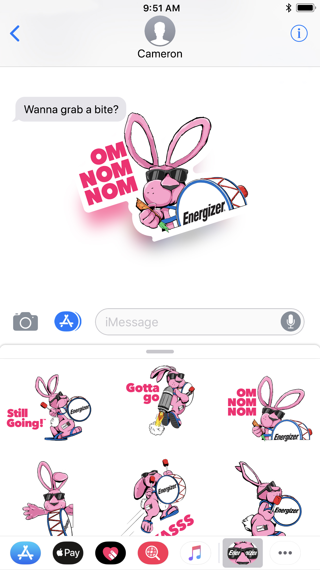 The Energizer Bunny™ is adding a jolt of energy to text messages with a free 13 sticker iMessage pack, also available on GIPHY.