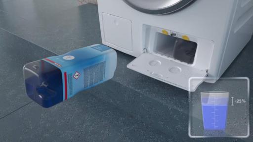 Watch Video of the precision detergent dispensing system for Miele Wi1 washers