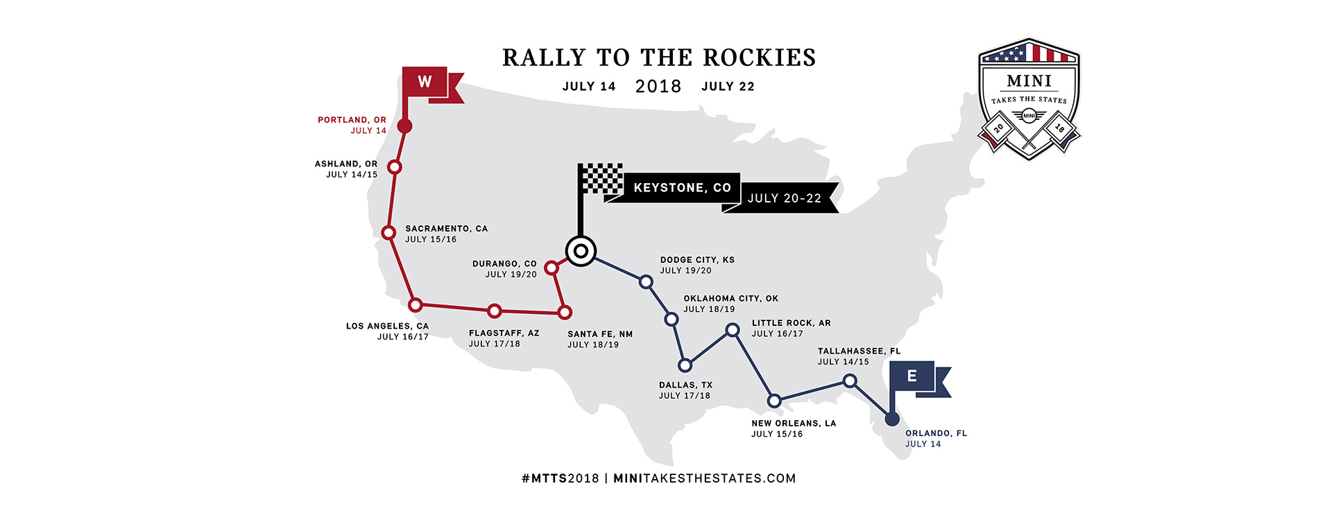 Rally to the Rockies U.S. map