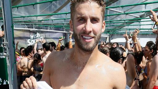 Shawn Booth holding an Irish Springs towel
