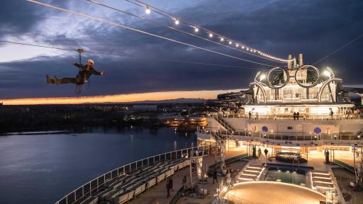 Featuring the longest zip lines at sea, MSC Seaside offers adventure cruisers a unique vantage point of surrounding areas.