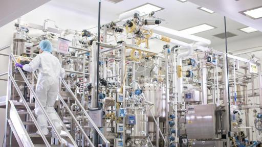 A 5000L bioreactor in Seqirus HollySprings, North Carolina, vaccine lab