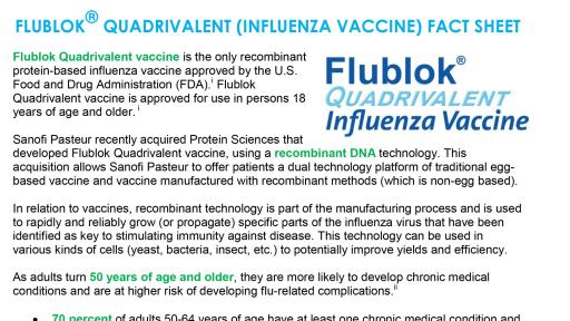 Flublok Quadrivalent Vaccine Fact Sheet