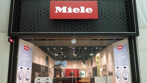 Computer generated storefront of the new Miele store.
