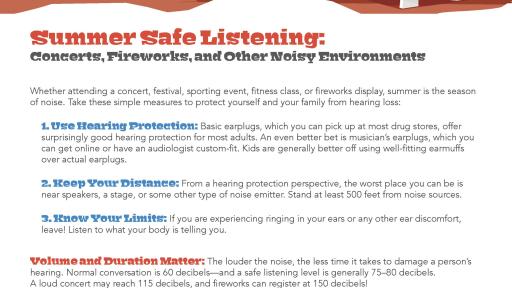 Summer Safe Listening: Concerts, Fireworks and Other Noisy Environments