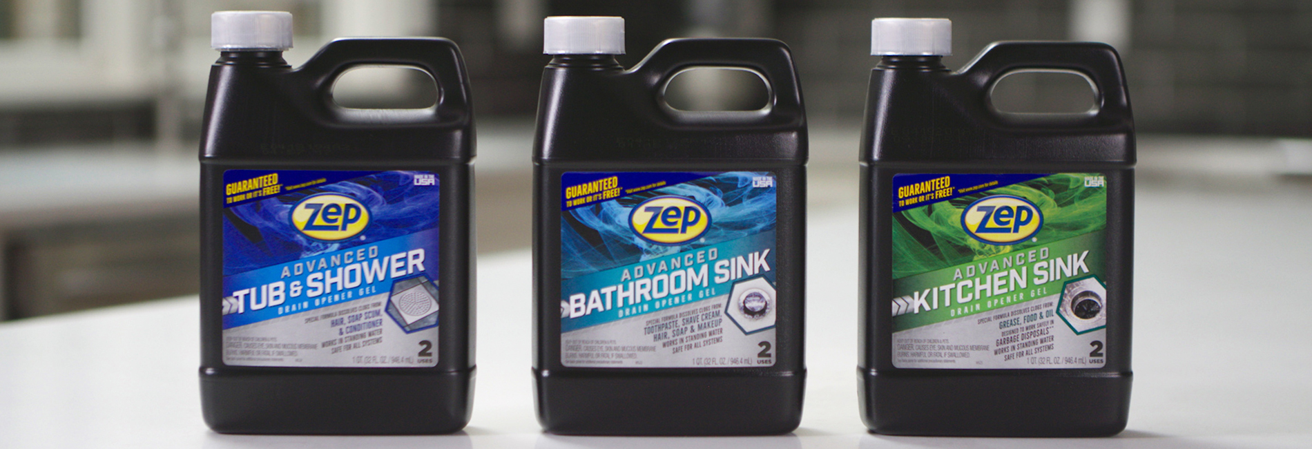 2 Pack ZEP Advanced Tub and Shower Drain Opener Gel 32oz Drain Cleaner New