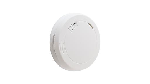 A round white smoke alarm