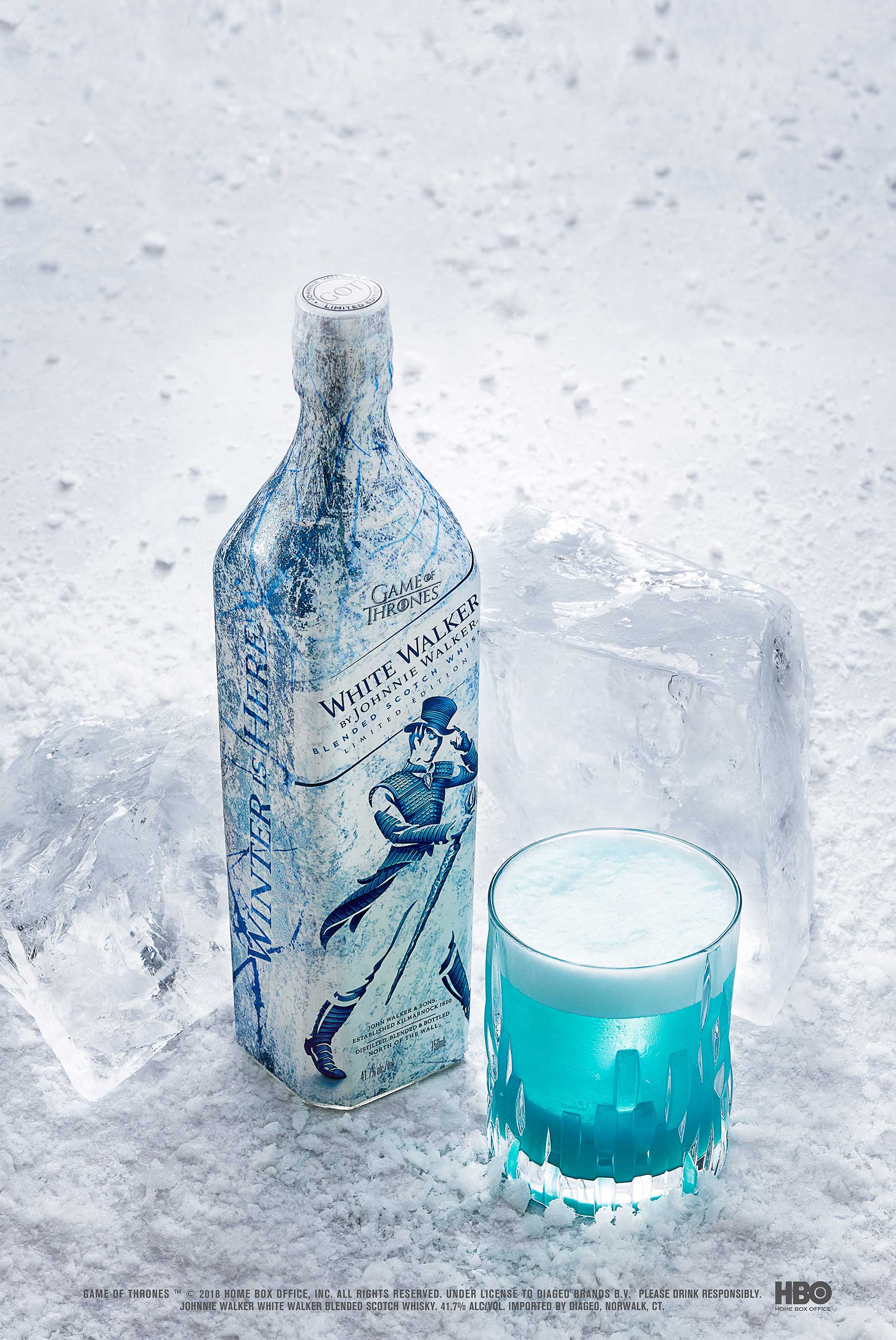 Specialty White Walker by Johnnie Walker cocktail, The Night King’s Sour, created by Mixologist Gabe Orta