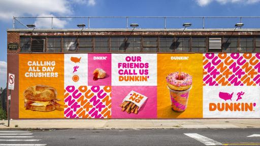 Examples of Dunkin’ new branding