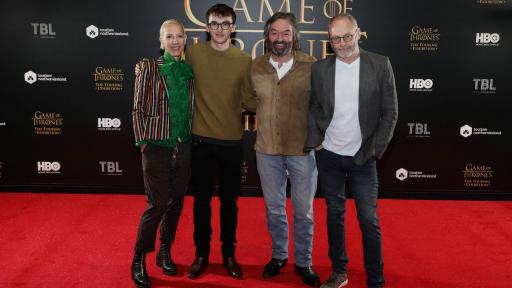 Michele Clapton, Isaac Hempstead Wright, Ian Beattie, Liam Cunningham at GAME OF THRONES: The Touring Exhibition at TEC in Belfast, Northern Ireland
