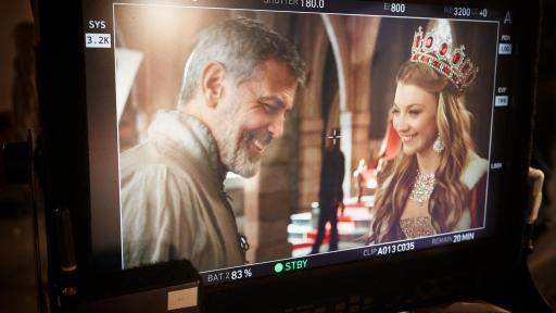 George Clooney & Natalie Dormer on set with Nespresso