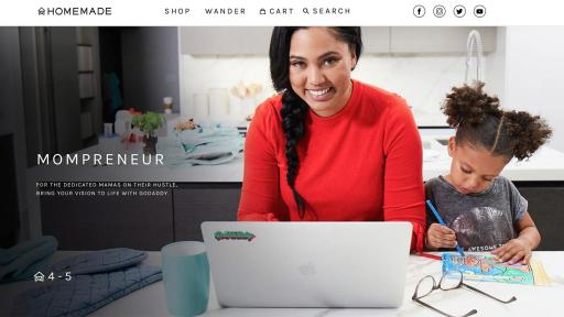 Screenshot of the homepage of Ayesha Curry's website.