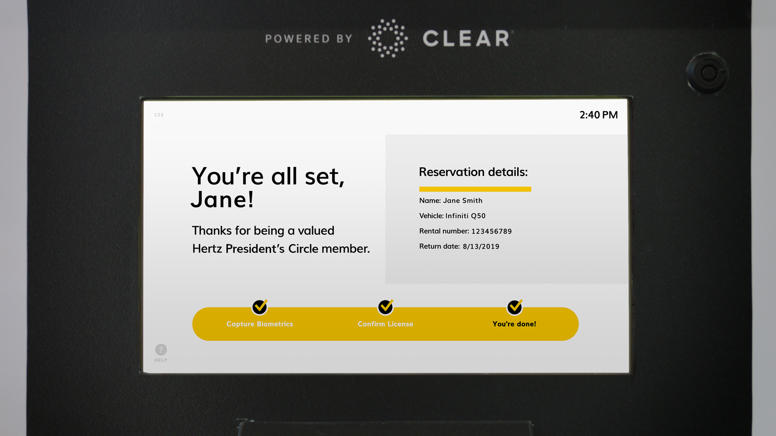 On Tuesday, Dec. 11, 2018 Hertz and CLEAR announced the Hertz Fast Lane powered by CLEAR, a new service that uses biometrics, allowing travelers to get through the exit gate and on the road in 30 seconds or less with just a look or tap of their finger. It is now available at the Hartsfield-Jackson Atlanta International Airport (ATL), with 40 more locations expected in 2019.