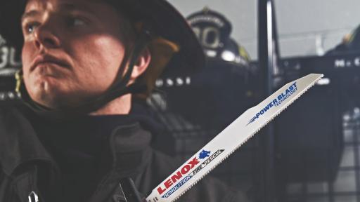 Firefighter with Lenox blade