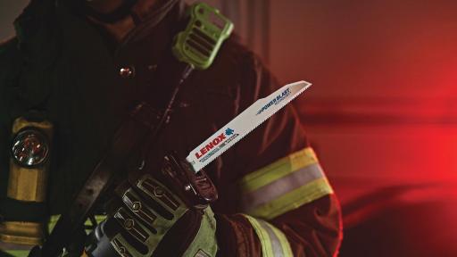 Firefighter with Lenox blade