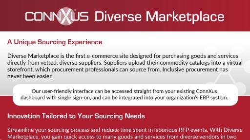 ConnXus Diverse Marketplace One Pager info.